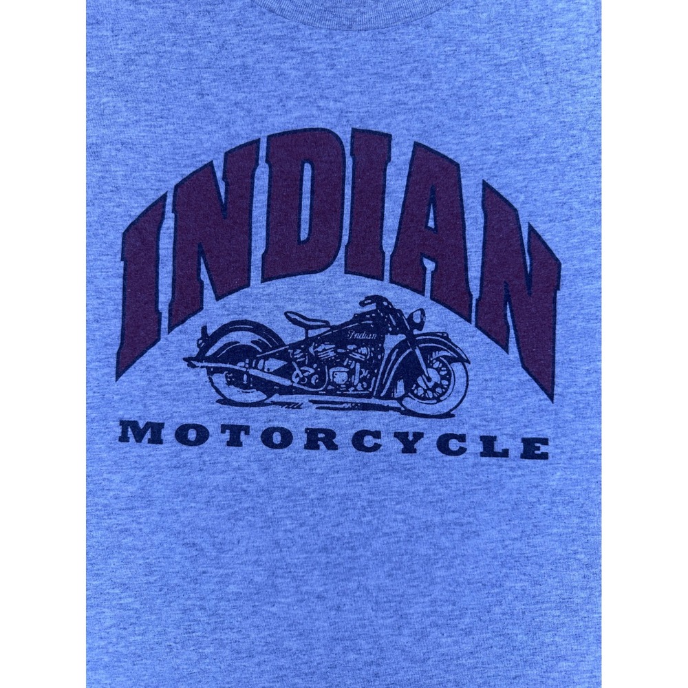 Indian Motorcycle Mens Heather Grey Graphic T-Shirt Short Sleeve Vintage Logo XL - Picture 2 of 6